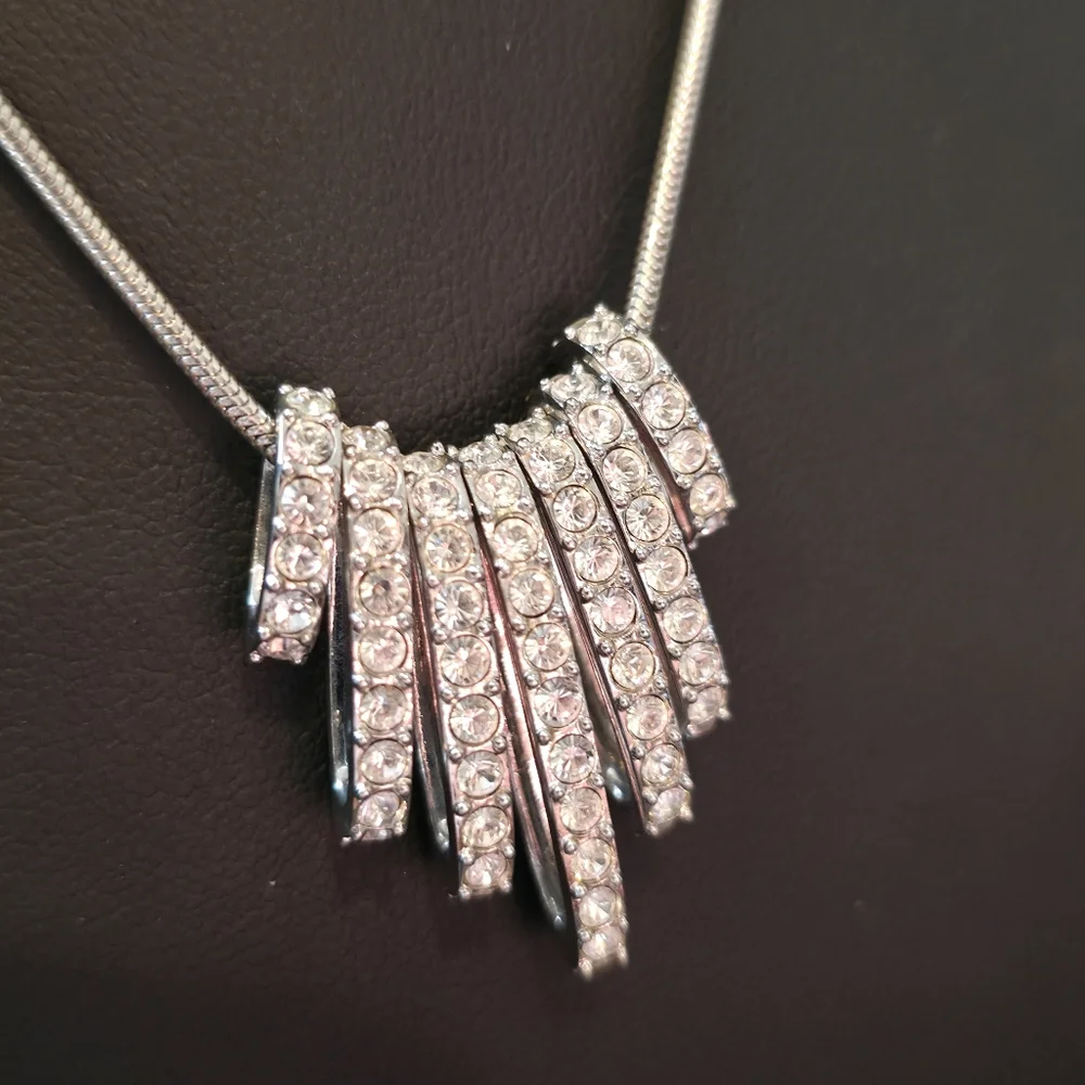 Swarovski Silver Plated Crystal Dance Necklace - Picture 3 of 4